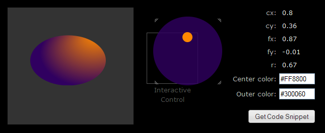 Screen capture of Graphics radial gradient tool